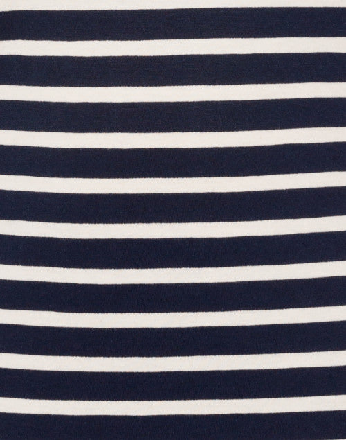 Minquidame Navy and Ecru Striped Cotton Top