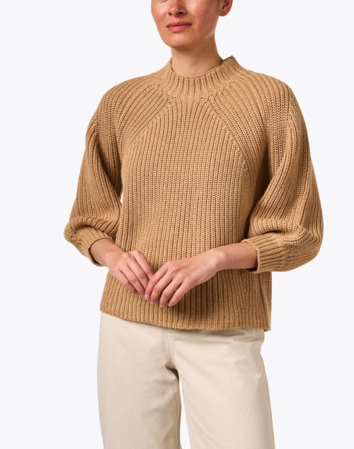 Camel Cotton Ribbed Sweater Halsbrook