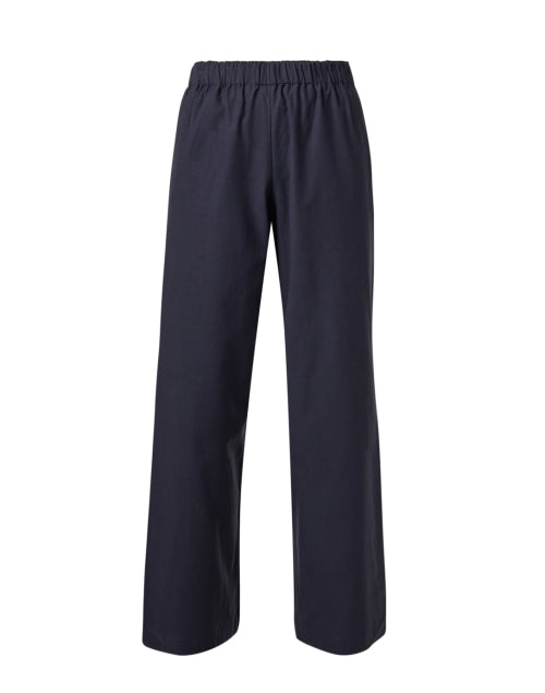 Navy Twill Wide Leg Pant