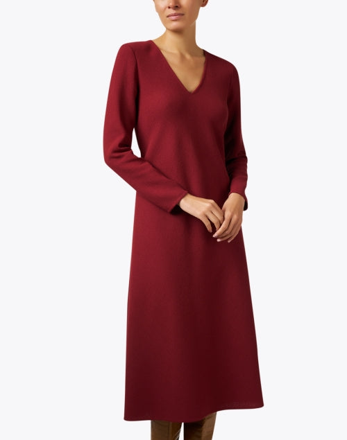 Burgundy wool dress hotsell