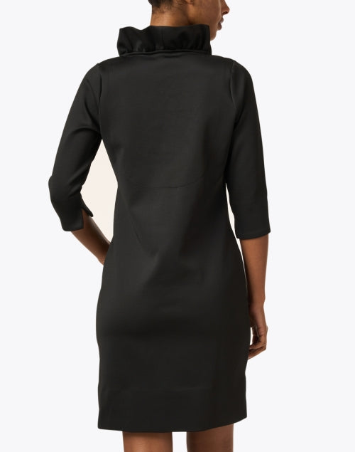 Black ruffle neck dress hotsell