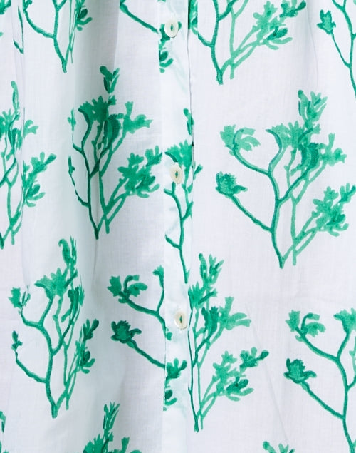 Deauville Green and White Print Shirt Dress