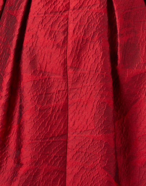 Red Jacquard Fit and Flare Dress
