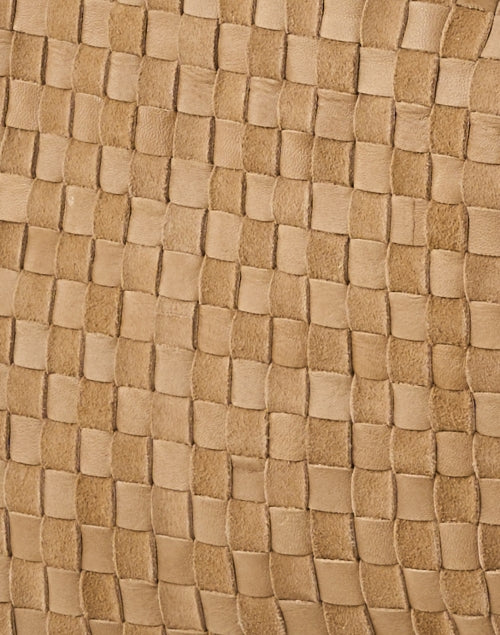 Moyen Tan Woven Leather and Suede Messenger Bag