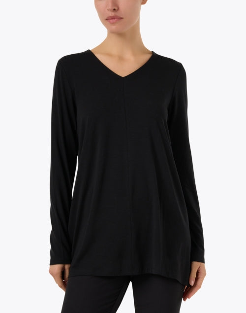 Black Jersey Tunic Top