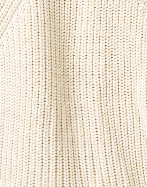 Cream Cotton Ribbed Sweater