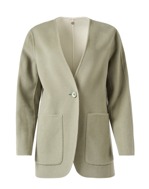 Wool Sage Color hotsell Single-Breasted Coat