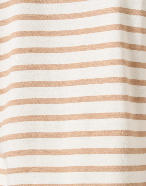 Minquidame Beige and Ivory Striped Cotton Top