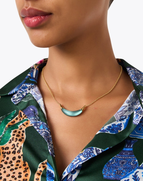 Alexis cheapest Bittar Green Blue Lucite Necklace