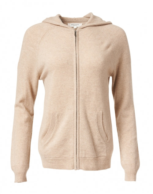 Zip up hoodie beige sale