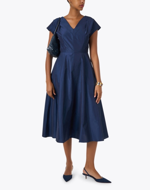 Navy blue dress fit and flare hotsell