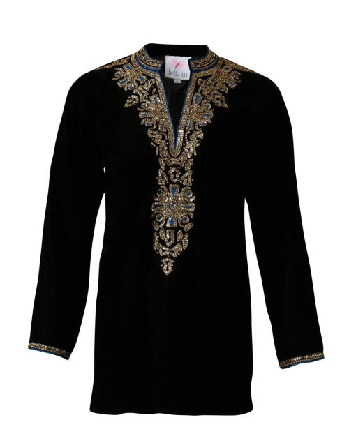 Black velvet tunic top online