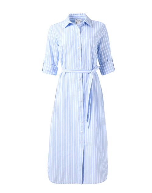 Alex Black Women's sold L Blue Striped Tailored Cotton Shirtdress Sporty Red Stripe