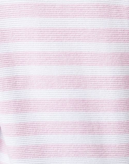 Pink and White Stripe Garter Stitch Cotton Sweater