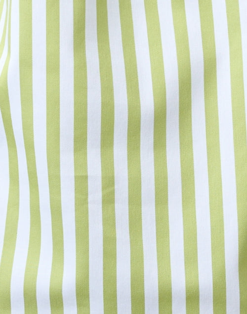 Margot Green and White Striped Cotton Top