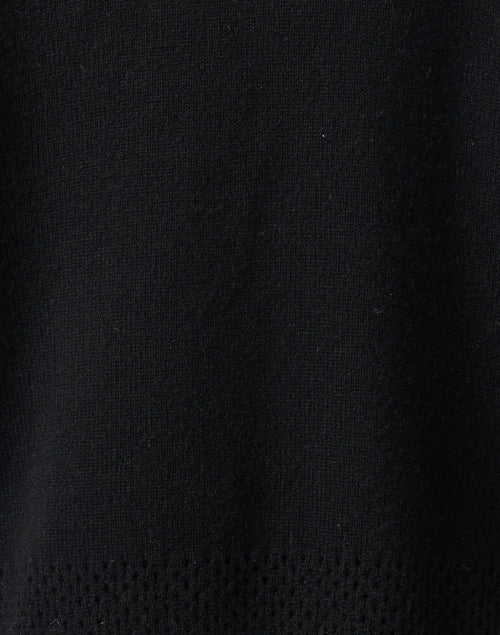 Black Wool Cashmere Quarter Zip Sweater