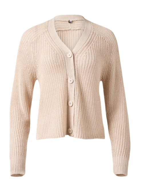 Beach Beige Linen Cardigan