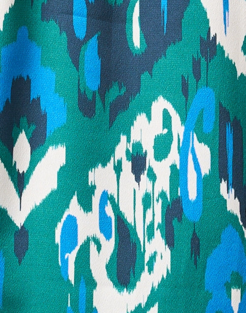 Mafalda Blue and Green Ikat Blouse