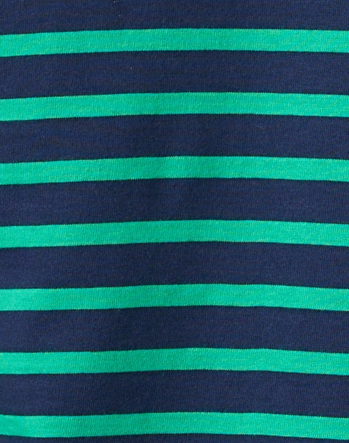 Minquidame Navy and Green Striped Cotton Top