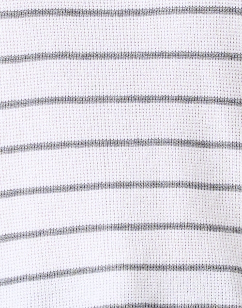 White and Navy Striped Cotton Top