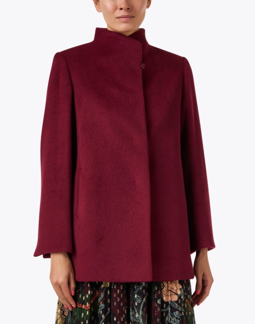 Dark Red Wool Coat Halsbrook