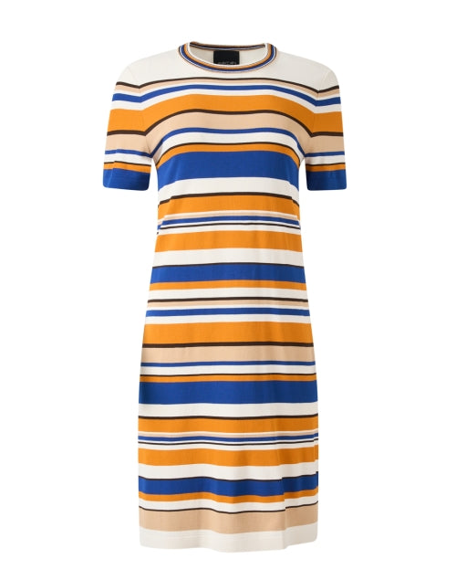 Blue and Orange Striped Dress