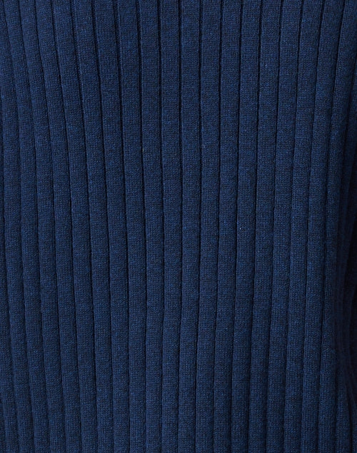 Navy Ribbed Polo Sweater