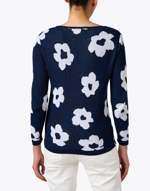 Blue floral fashion sweater