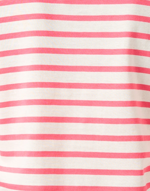 Minquidame Coral and Ecru Striped Cotton Top