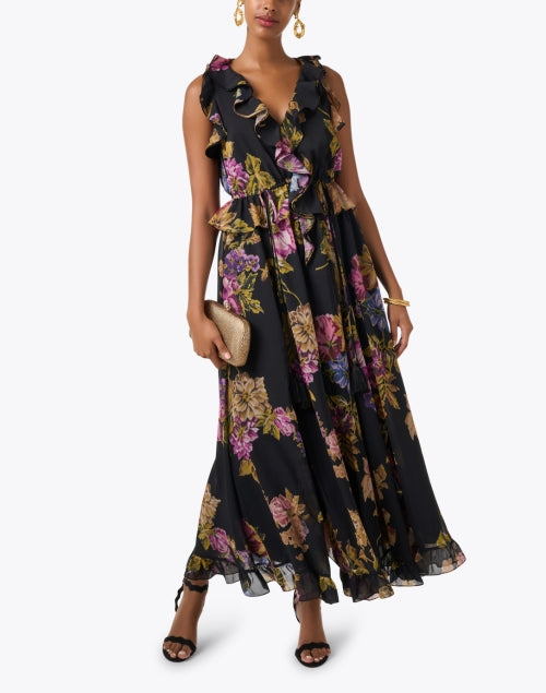 Lesley Multi Floral Print Chiffon Dress – Halsbrook