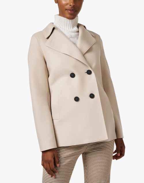 Cream Wool Peacoat Halsbrook