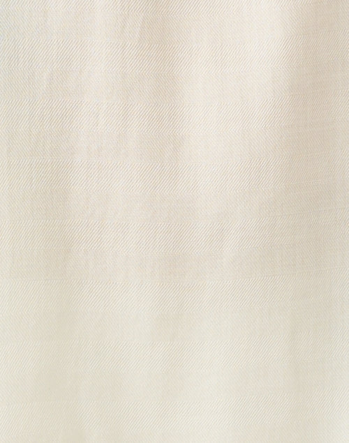 White and Green Print Cashmere Silk Poncho