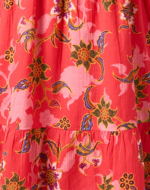 Mumi Red Floral Print Cotton Dress